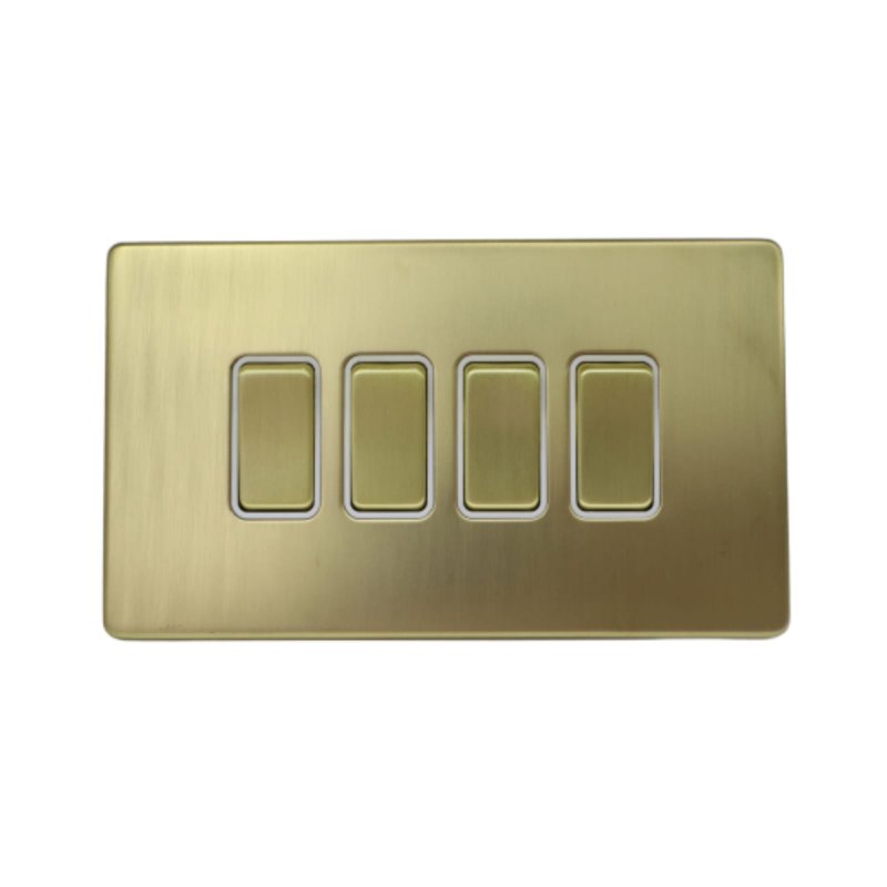 A308 4GANG 2WAY SWITCH GOLD