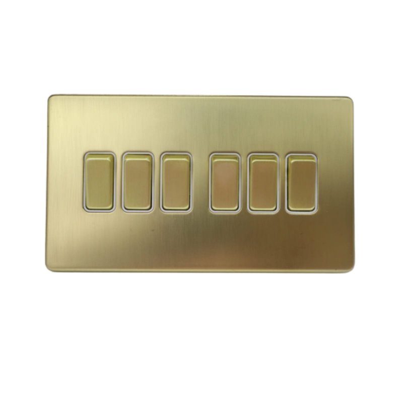 A310 - 6GANG 2WAY SWITCH GOLD