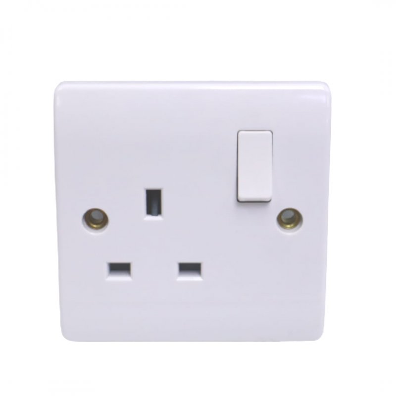 VZ0005 - 13A 1GANG SWITCH SOCKET WHITE