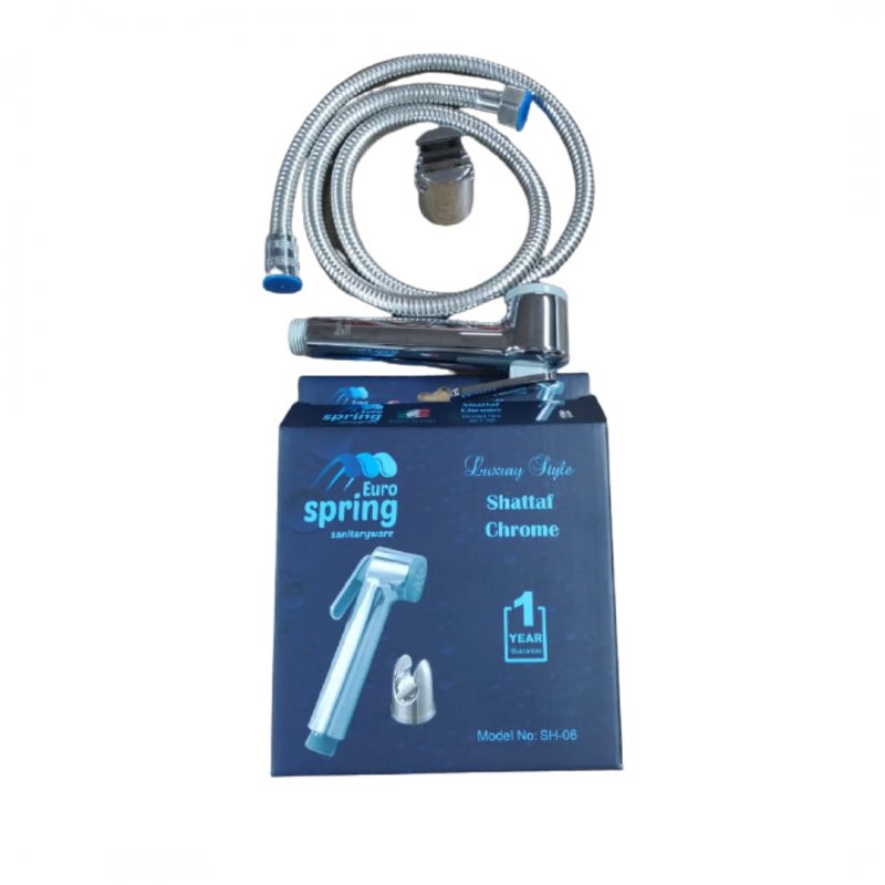 SH-06 - Shattaf with Flexible Pipe & Bracket Silver