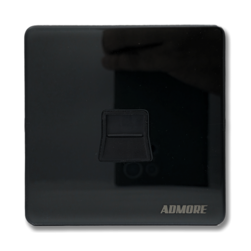 AB438 - Telephone Socket 1G Secondary Black Nickle Admore