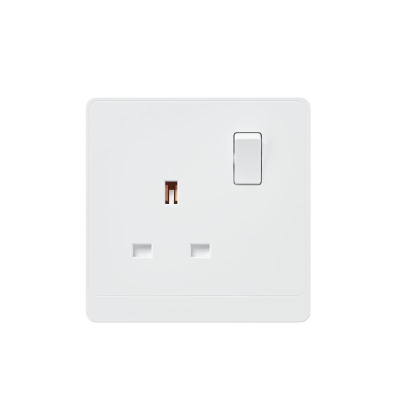 13A 1GANG SWITCH SOCKET PC  WHITE 