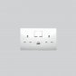 SRA4139-W -  13A 2G SWITCH WITH WHITE OR BLACK GRID  socket with USB charger white Grid