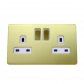 A406 13A 2GANG SWITCH SOCKET GOLD