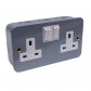 AM406 - 2 Gang Socket Outlet 13A Switched, Single pole