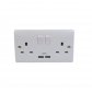 VZ0386 - 13A 250V 2Gang with Switch & Twin 2.1A USB Socket