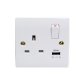 VZ0341 - 1G 13A Switch USB socket White