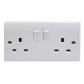 VZ0006 - 13A 2GANG SWITCH SOCKET WHITE