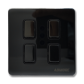 AB309 - 4 Gang 2 Way Switch Black Nickle Admore