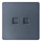 RJ45 2 Gang Data Socket PC grey