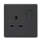 SB405 - 13A 1GANG SWITCH SOCKET SOFT TOUCH BLACK ADMORE