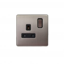 AC405 13A 1GANG SWITCH SOCKET CHROME