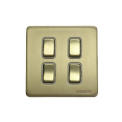 A309 - 4 GANG 2 WAY SWITCH 3X3 GOLD