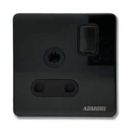 AB429 - 15A 1 Gang Switch Socket Black Nickle Admore