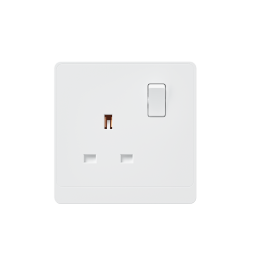 13A 1GANG SWITCH SOCKET PC  WHITE 