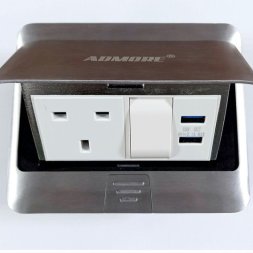 APU13US - 13A 1 Gang Pop Up Switch Socket With Twin USB