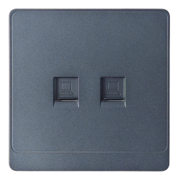 RJ45 2 Gang Data Socket PC grey