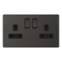 AU406 - 13A 2 Gang Switch Socket