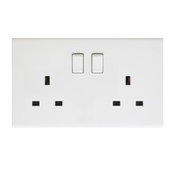 APW406 - 13A 2 GANG SWITCH SOCKET PREMIER PLUS WHITE ADMORE